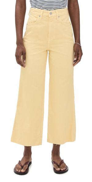 Veronica Beard Jean Taylor Cropped High Rise Wide Jeans Chamomile 23