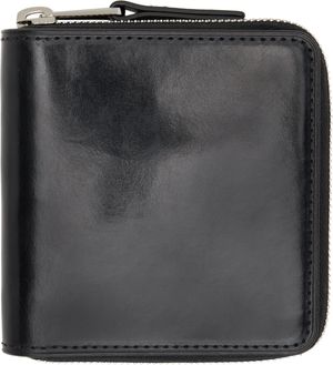 LEMAIRE Black Patina Zip Compact Bi Fold Wallet