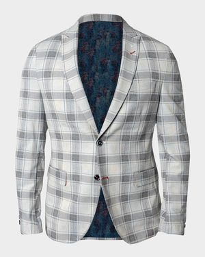 Men's Descartes Brooksy Plaid Unconstructed Blazer