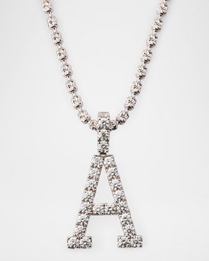 18K White Gold Large Diamond A Necklace, 2.63tcw/18"