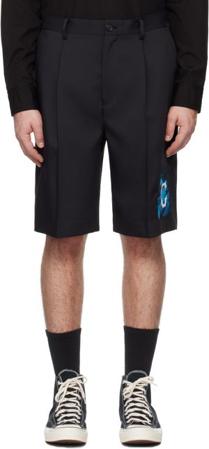 UNDERCOVER Black Appliqué Shorts