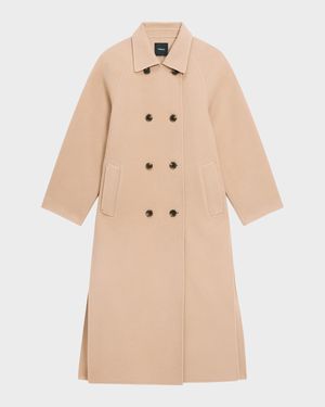 Double-Breasted Wool Trench Coat