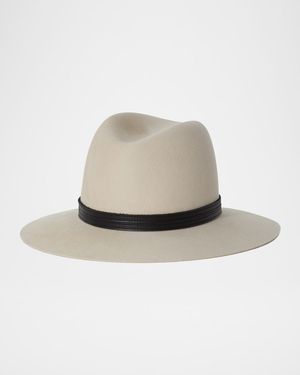 Corinne Belted Wool Fedora Hat