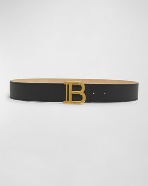 Monogram Buckled Leather B-Belt