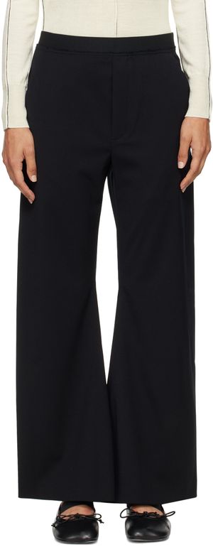MM6 Maison Margiela Black Logo-Embroidered Trousers