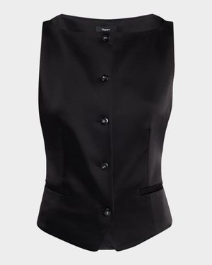 Satin Boat-Neck Vest