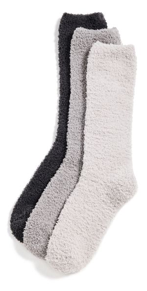 Barefoot Dreams CozyChic 3 Pair Sock Set Carbon Multi One Size
