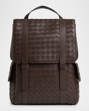 Men's Intrecciato Leather Backpack