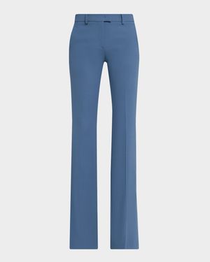 Haylee Flare-Leg Stretch Wool Trousers
