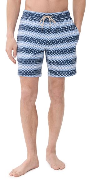 Fair Harbor The Bayberry Swim 7 Trunks Blue Ombre Stripe XL