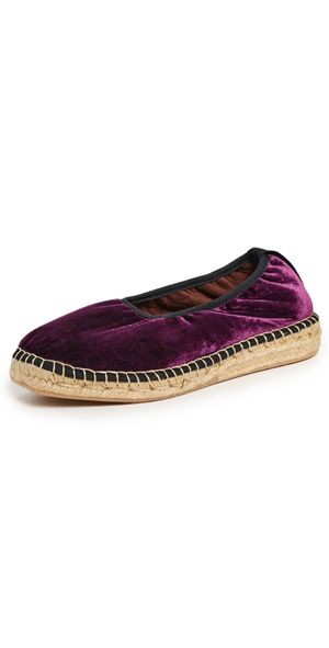 Naguisa Allium Espadrille Flats Eggplant Velvet 41