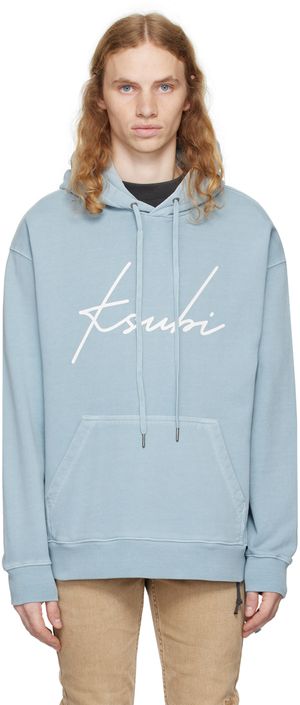 Ksubi Pull à capuche surdimensionné bleu à logos