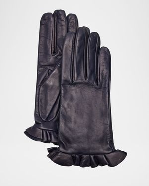Maddie Ruffle Leather Gloves