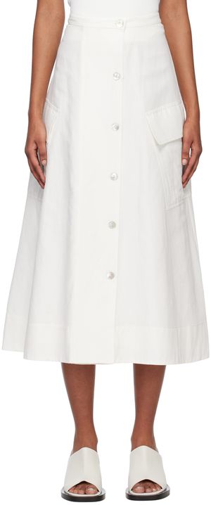 Vince Off-White Utility Midi Skirt