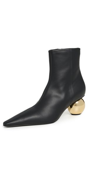 Marni Black Leather Ankle Boots Black 35