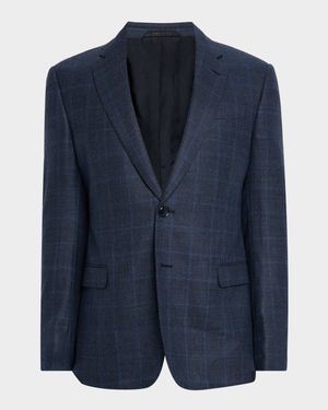 Men's Subtle Grid Wool Blend Sport Coat