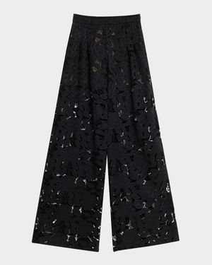 Guipure Lace Wide Leg Pants