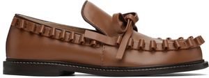 JW Anderson Tan Ruffle Loafers