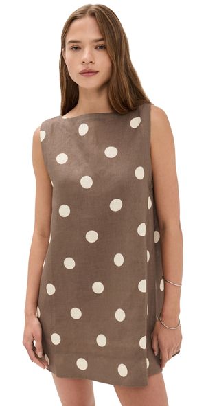 VRG GRL Aftersun Linen Mini Dress Spot L