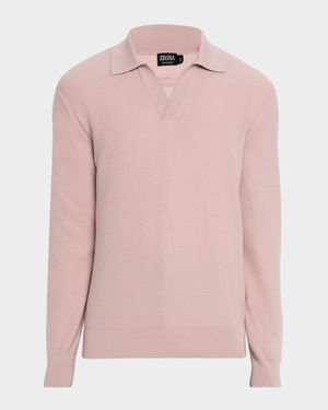 Men's Oasi Cashmere Johnny Collar Polo Sweater