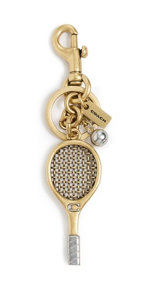 Coach Small Tennis Racket Bag Charm Brass One Size