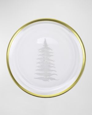 Vetro Gold Etched Tree Dinner Plate