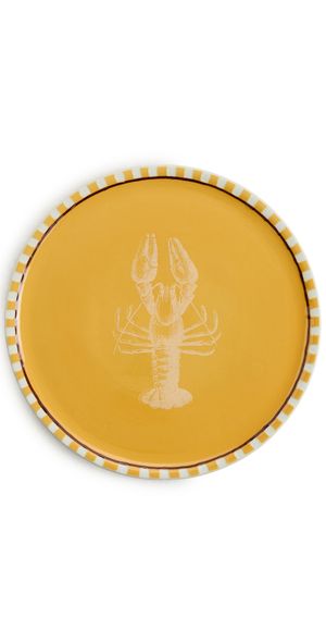 Carolina K Hand-Painted Lobster Serving Plate Yellow One Size