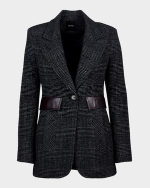 Glen Plaid Tailored Boyfriend Blazer