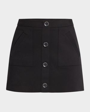 Behati Button-Front Mini Skirt