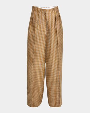 Sherry Printed Wide Leg Linen Pants