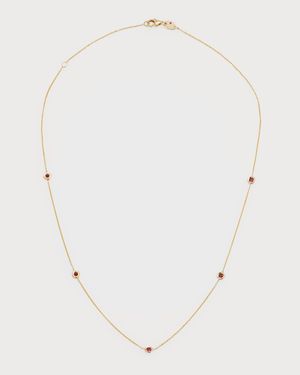 18k Gold Ruby 5-Station Necklace