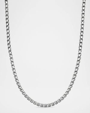 Men's Box Chain Necklace in Silver, 5.2mm, 22"L