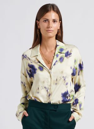 Imperial - Chemise col tailleur imprimée - Taille XL - Blanc