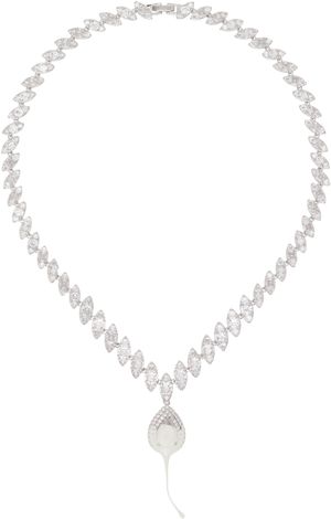 Ottolinger Silver & Beige Diamond Dip Necklace