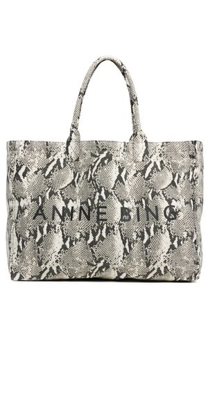 ANINE BING Leo Canvas Tote Python One Size