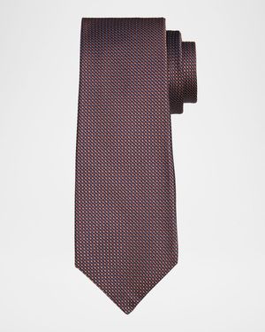 Men's Silk Geometric Jacquard Seven-Fold Tie