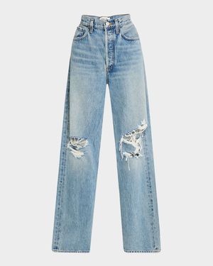 Kelly Distressed Straight Jeans