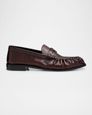 Men's Eel Leather Cassandre Penny Loafers