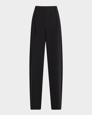 Pleated Wide-Leg Trousers