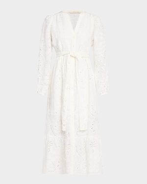 Hannon Eyelet Floral-Embroidered Maxi Dress