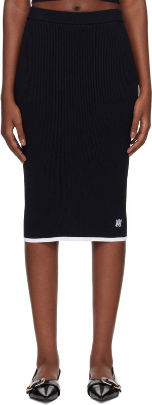 AMIRI Black 'MA' Midi Skirt
