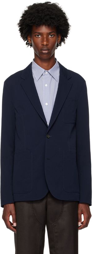 PS by Paul Smith Veston bleu marine en tissu gaufré