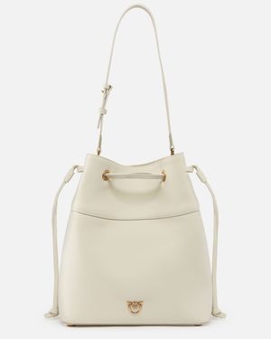 Pinko - Sac seau en cuir avec bandoulière - Taille Unique - Blanc