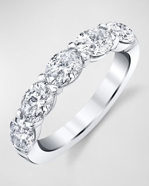 Large Halfway Band with Horizontal Set Oval Diamonds, 1.80ct