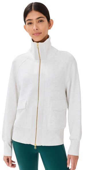 Varley Roxbury Zip Through Sweatshirt Ivory Marl XL