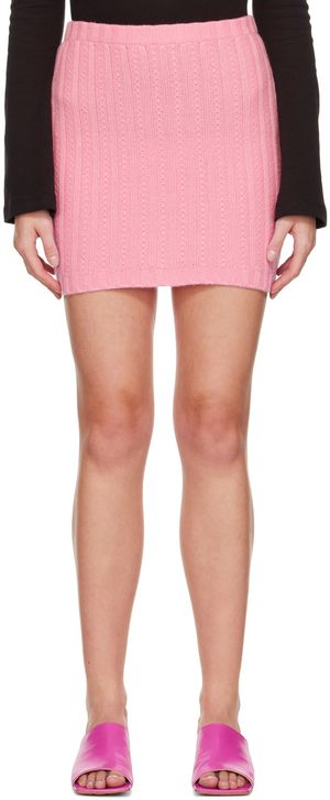 Blumarine Pink Embroidered Miniskirt