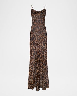 Leopard Christine Maxi Slip Dress
