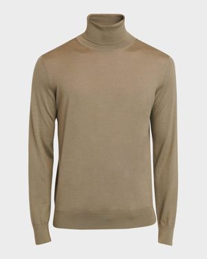 Men's Solid Cashseta Turtleneck Sweater