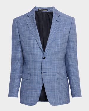 Men's Textured Plaid Sport Coat