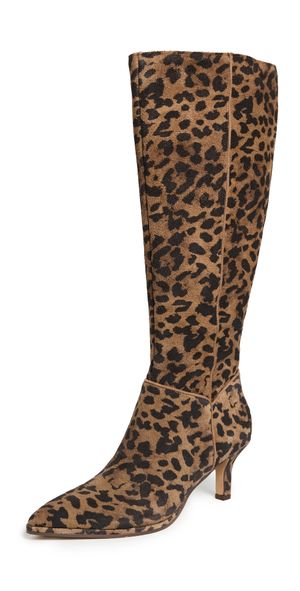 Dolce Vita Aldy Boots Brown/Leopard Printed Suede 11